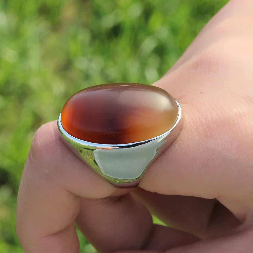 Oval Tiger Eye Natural Stone Ring