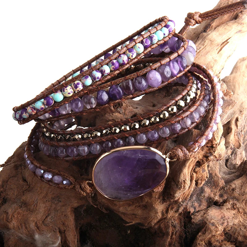 Natural Stones Wrap Bracelets