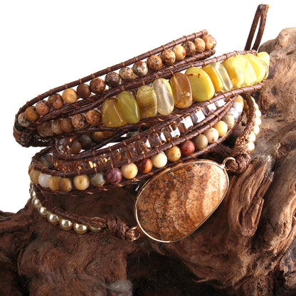 Natural Stones Wrap Bracelets