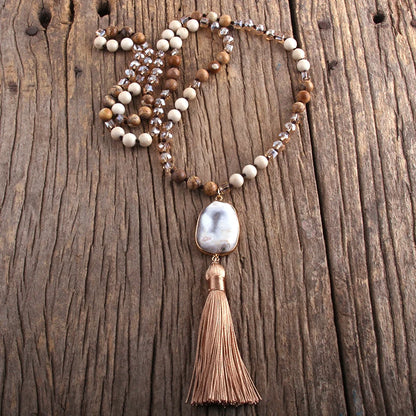 Natural Stones Tassel Necklaces