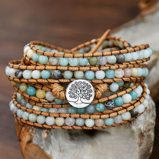 Braided Winding Natural Stone Bracelet