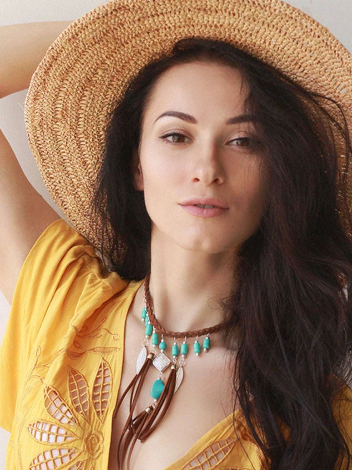 Turquoise Necklace, hand / head band 