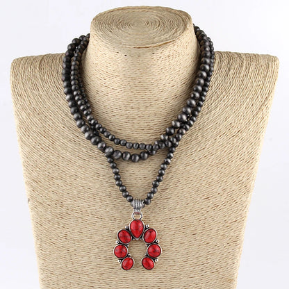 Rustic Earth-Tone Beaded Necklace