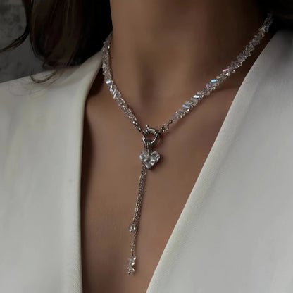 Boho Black Zircon Heart Statement Necklace