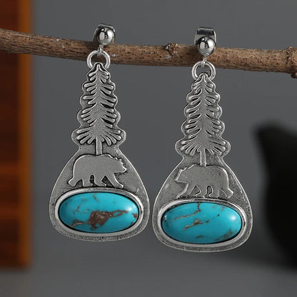 Natural Stone Boho Hook Earrings – Unique Mother’s Day Gift