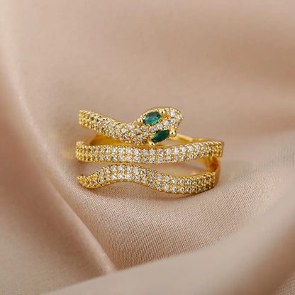 Adjustable Snake Zircon Rings