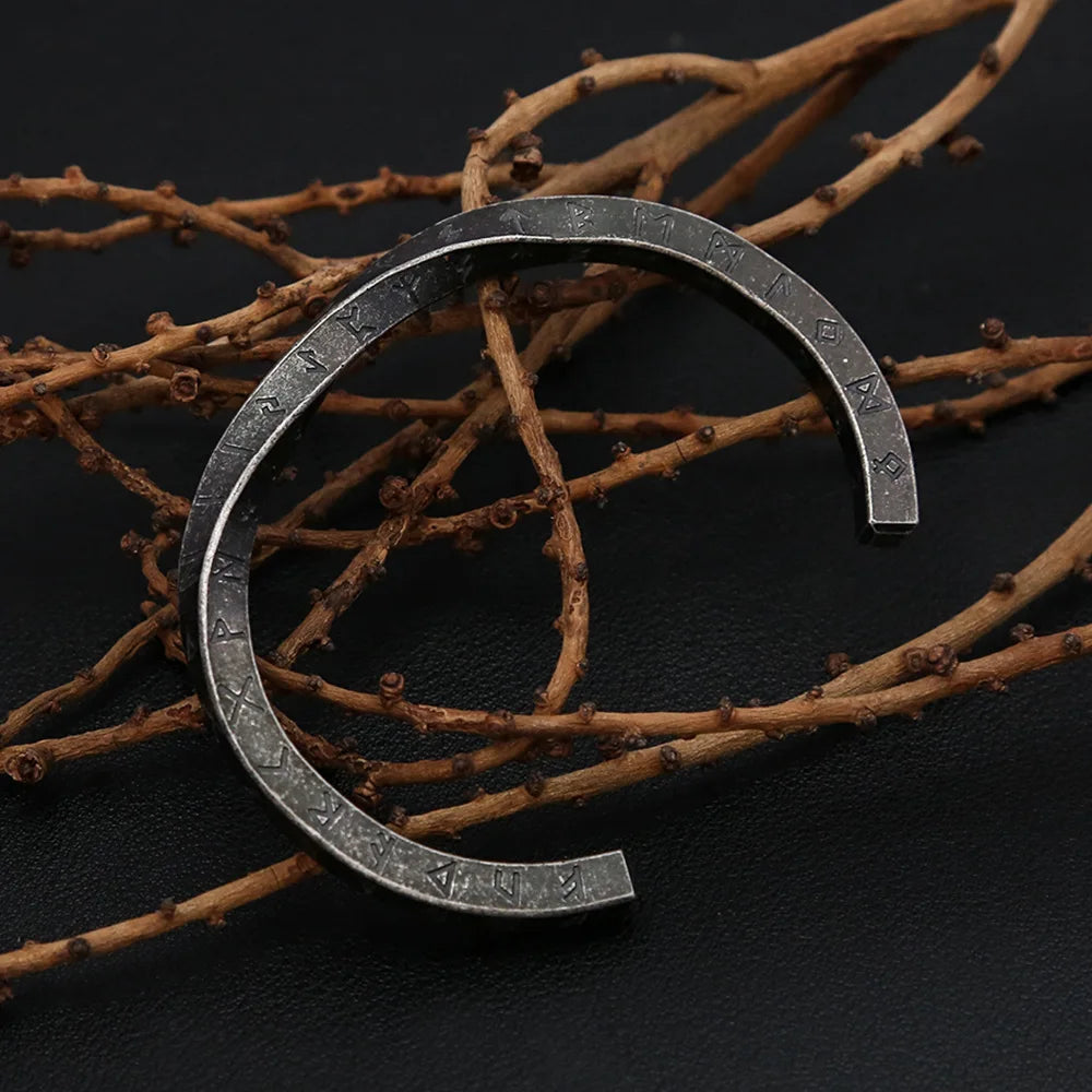 Viking Rune Twist Cuff Bangles