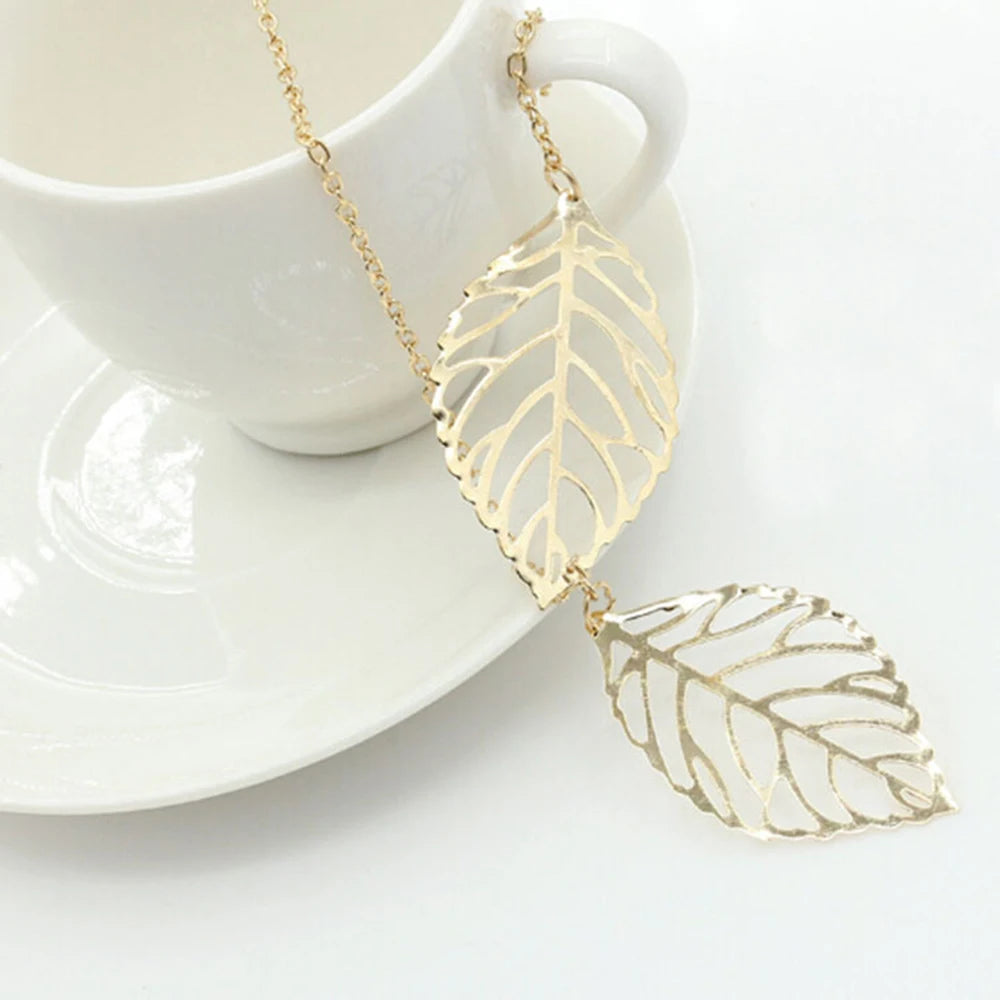 Double Leaves Necklaces Boho free spirit 