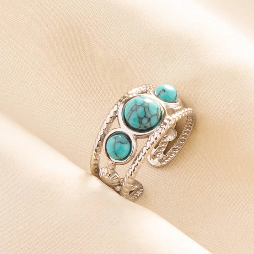 Ethnic Stackable Turquoise Finger Ring
