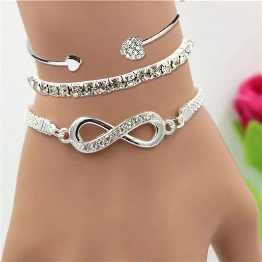 Crystal Rhinestone Heart Bracelets