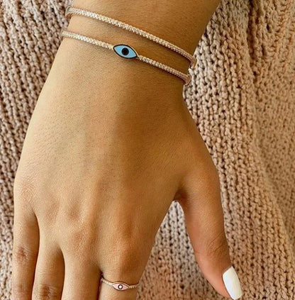 Rose Gold Color Evil Eye Bracelet