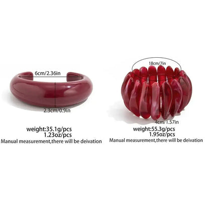 Chunky Red Acrylic Resin Cuff Bangle
