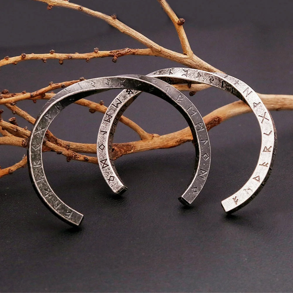 Viking Rune Twist Cuff Bangles