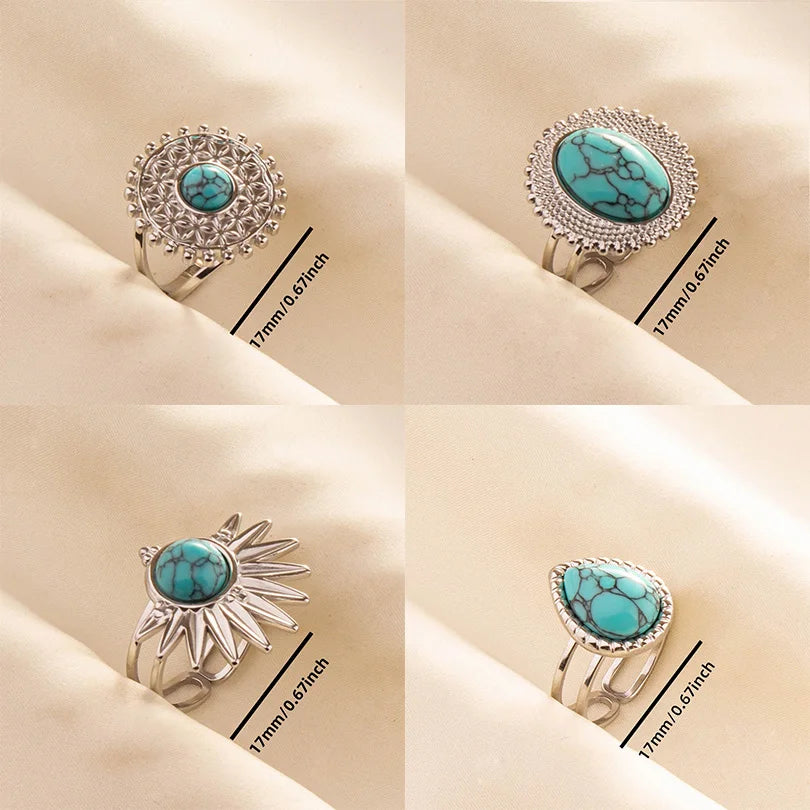 Ethnic Stackable Turquoise Finger Ring