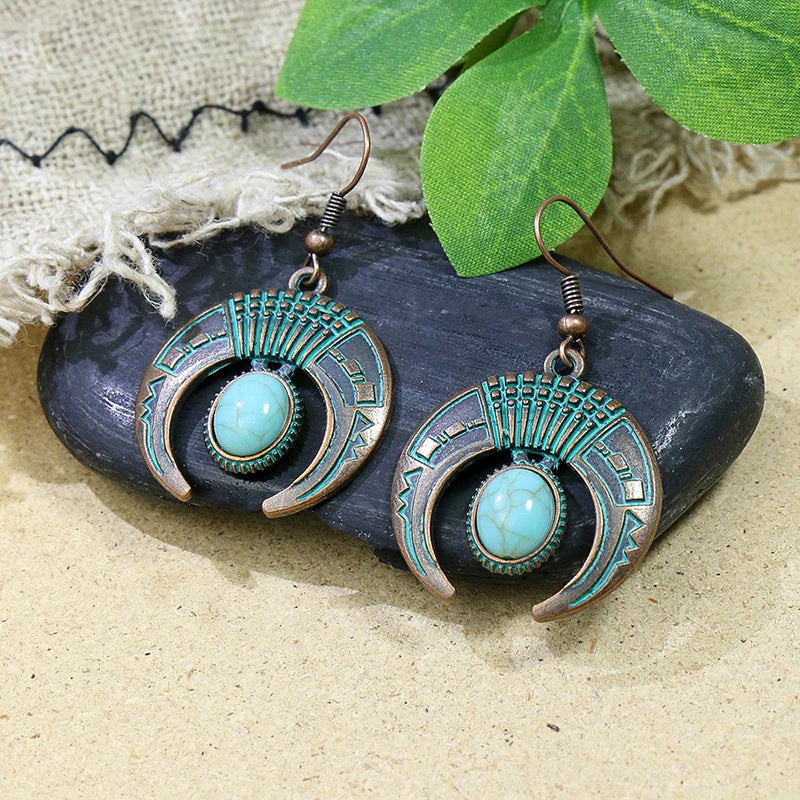 Vintage Blue Boho Earrings boho chic free spirit 