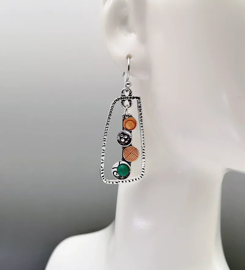 Vintage Ethnic Hook Pendant Earrings