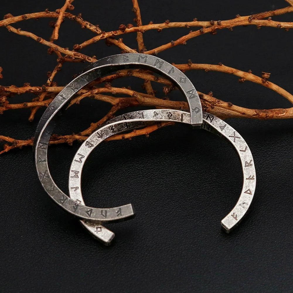 Viking Rune Twist Cuff Bangles