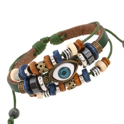 Brown Leather Rope Eye Bracelet