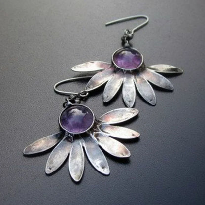 Amethyst Flower Earrings