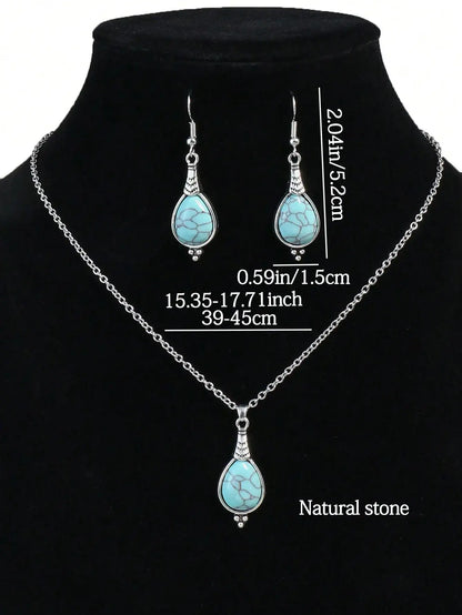 Boho-Chic Inlaid Pendant Set