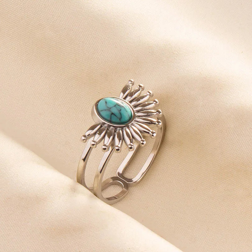 Ethnic Stackable Turquoise Finger Ring