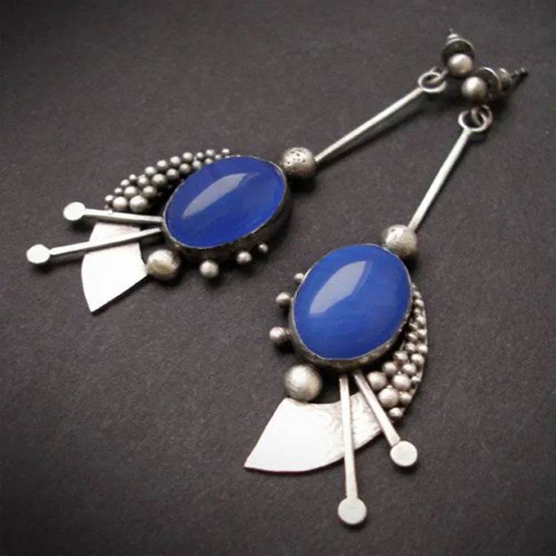 Water Drop Blue Stone Earrings