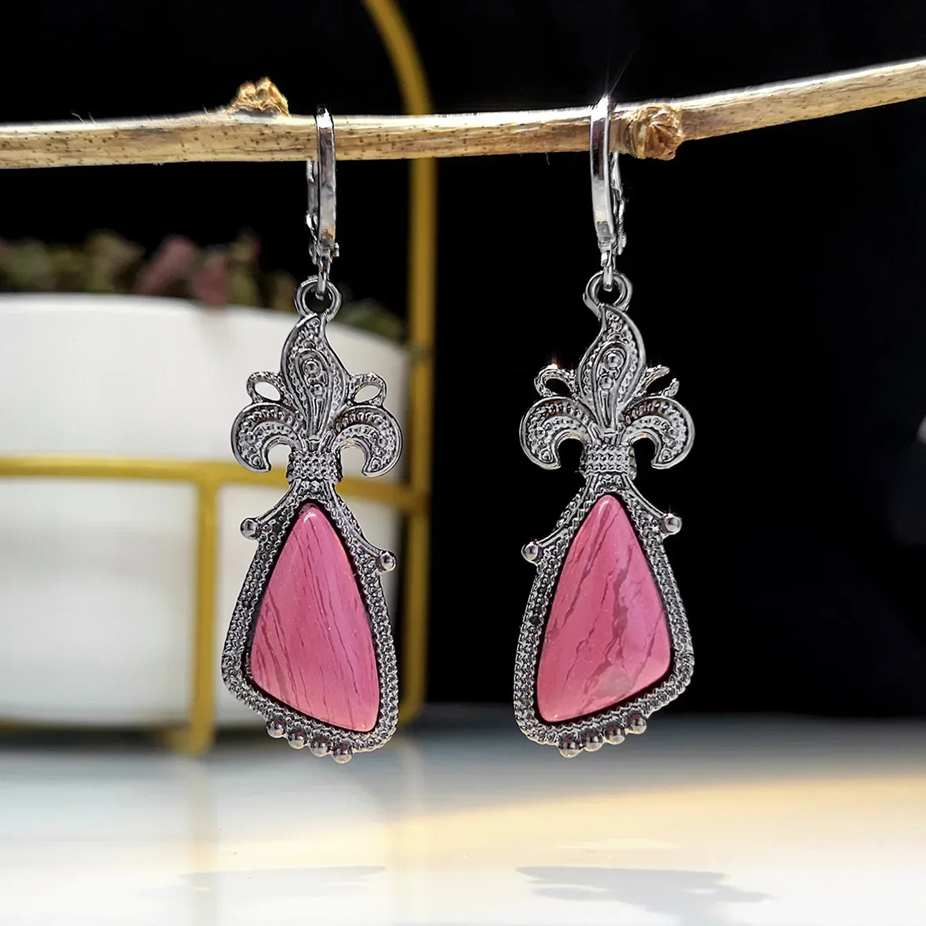 Vintage Ethnic Hook Pendant Earrings
