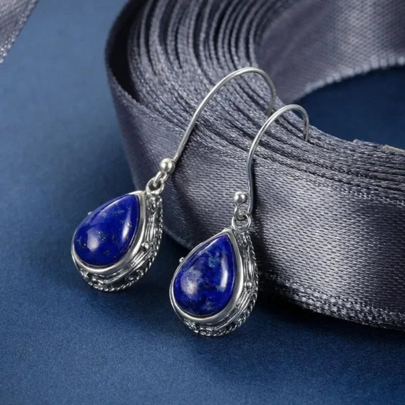 Water Drop Blue Stone Earrings