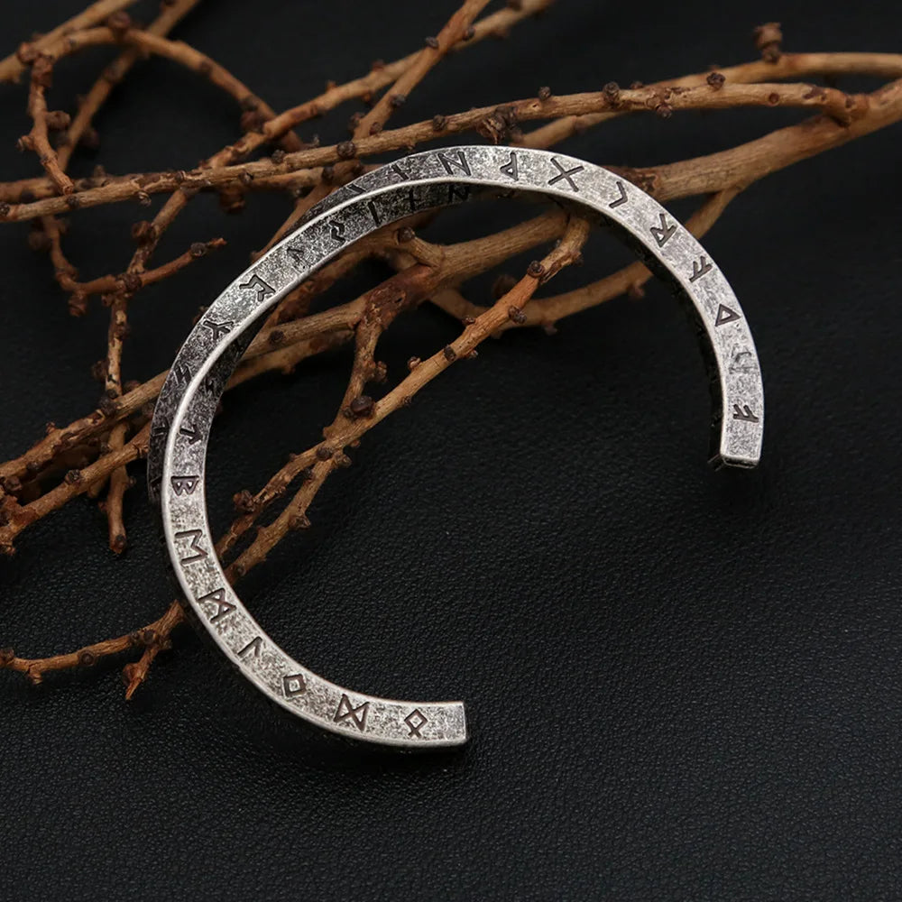 Viking Rune Twist Cuff Bangles