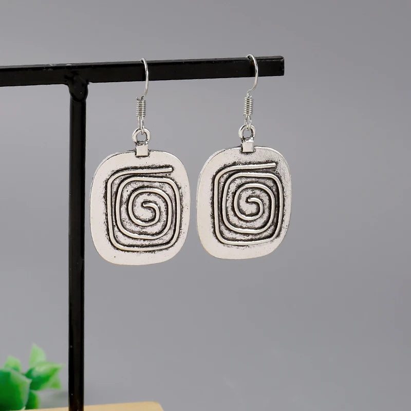 Spiral Dangle Earrings boho chic jewelry