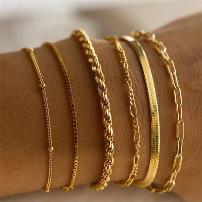 6Pcs Gold Bracelet Set bohemian lifestyle 