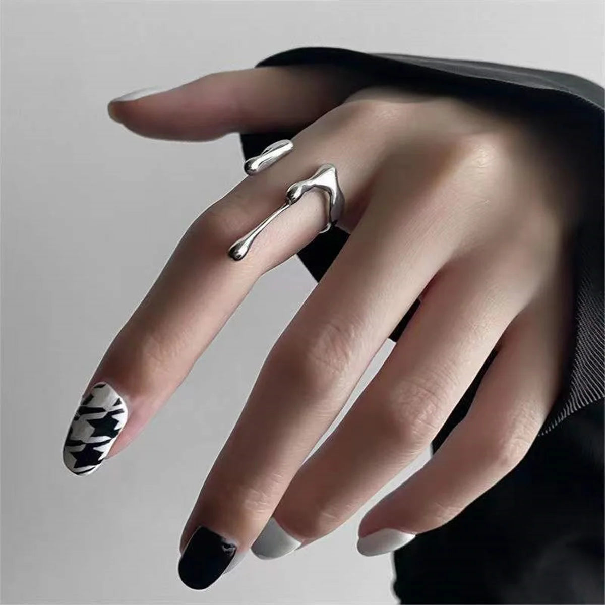 Lava Waterdrop Shaped Open Rings