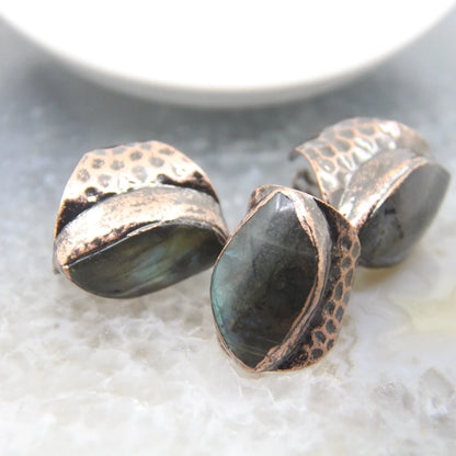 Adjustable Natural Labradorite Ring