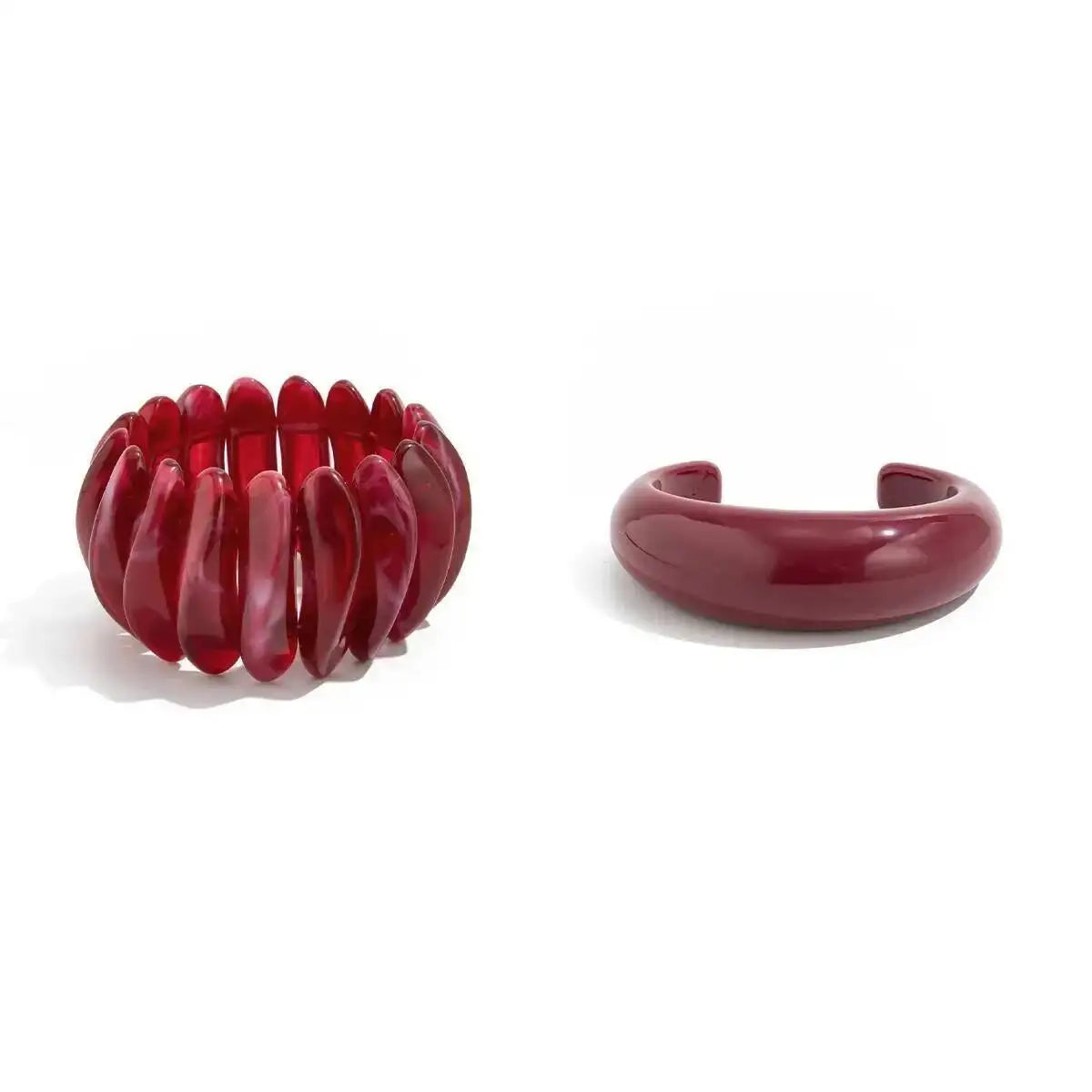 Chunky Red Acrylic Resin Cuff Bangle