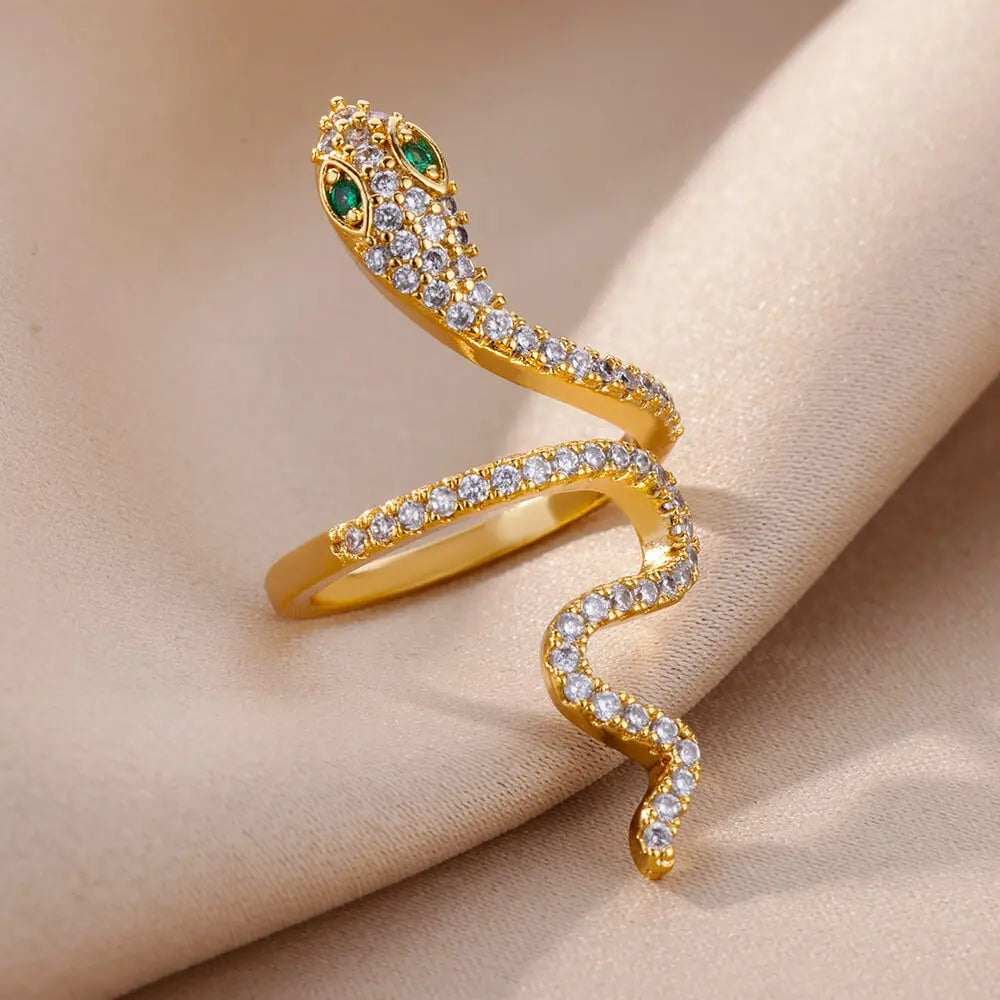 Adjustable Snake Zircon Rings