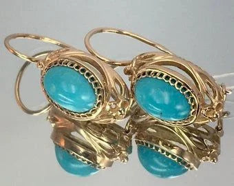 Blue Stone Stud Earring Boho Chic