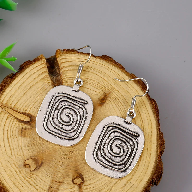 Spiral Dangle Earrings boho chic jewelry