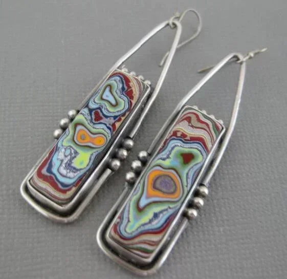 Vintage Ethnic Hook Pendant Earrings