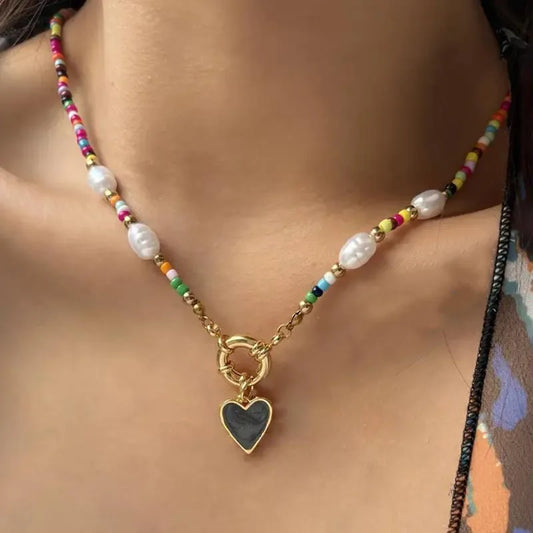Heart Beads Chain Necklaces
