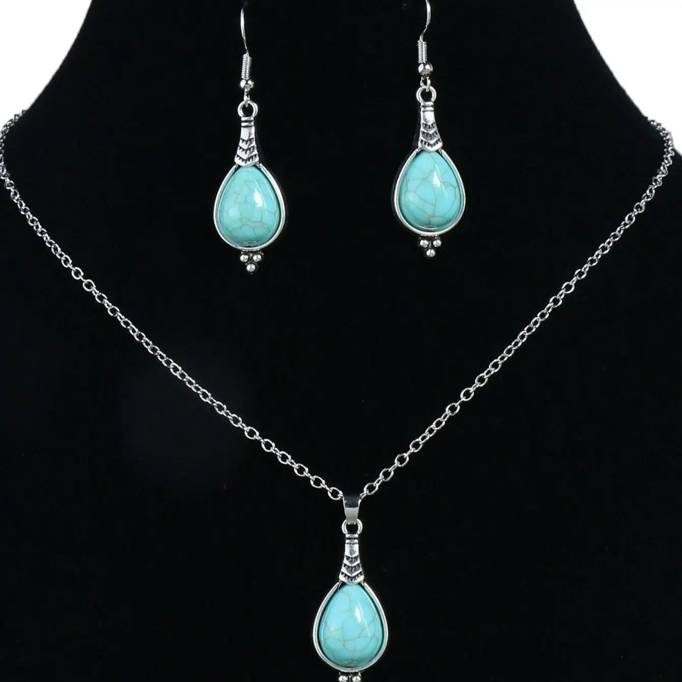 Boho-Chic Inlaid Pendant Set