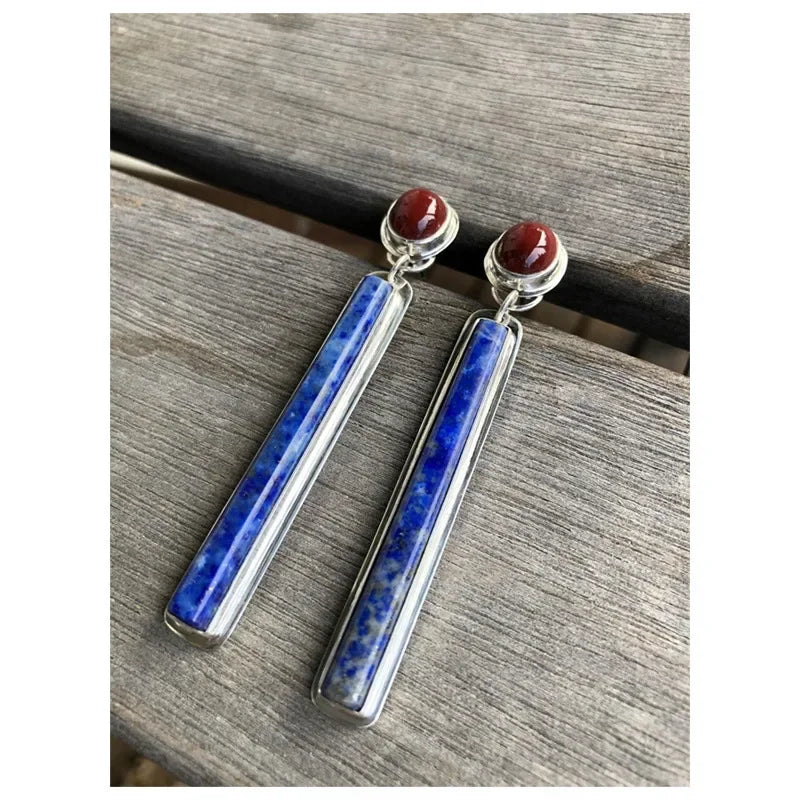 Water Drop Blue Stone Earrings