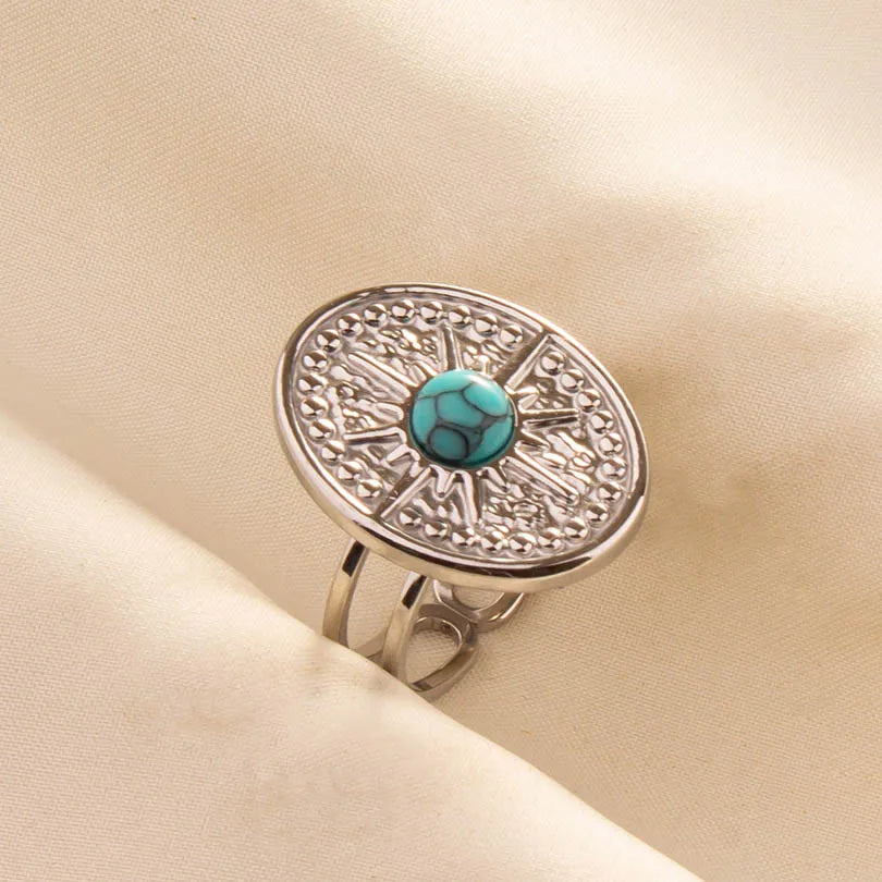 Ethnic Stackable Turquoise Finger Ring