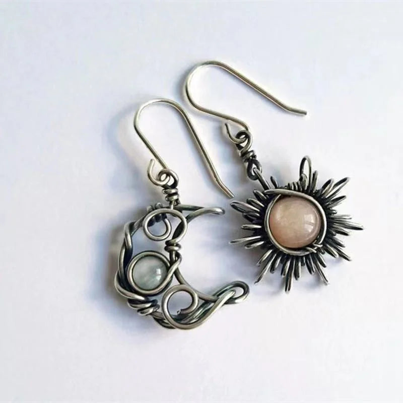 Sun And Moon Earrings boho chic free spirit 