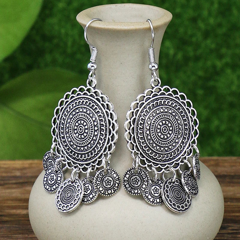 Ethnic Gypsy Tribal Dangle Earrings