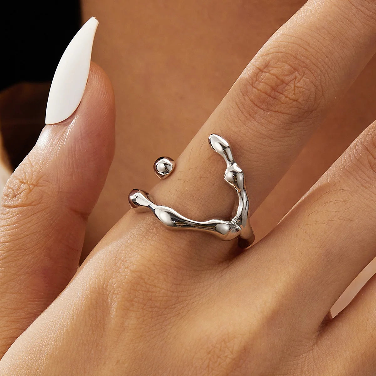 Lava Waterdrop Shaped Open Rings