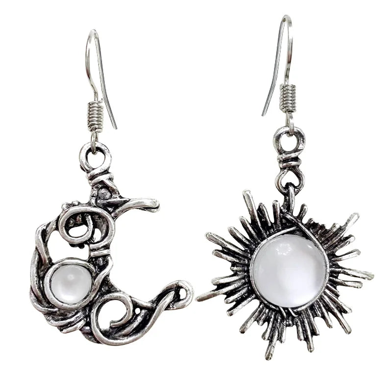 Sun And Moon Earrings boho chic free spirit 