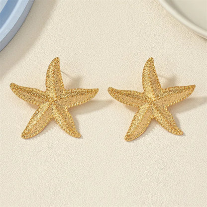 Large Metal Starfish Stud Earrings boho chic 