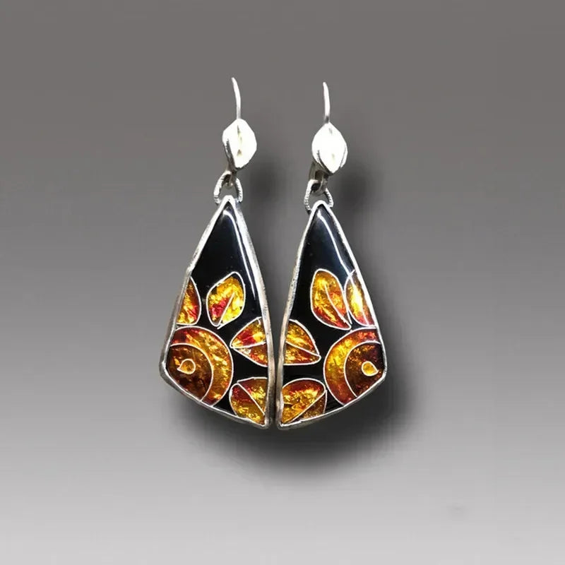 Vintage Ethnic Hook Pendant Earrings