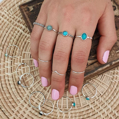 Ethnic Stackable Turquoise Finger Ring