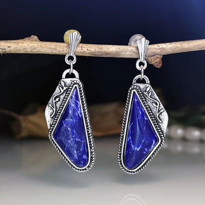 Water Drop Blue Stone Earrings